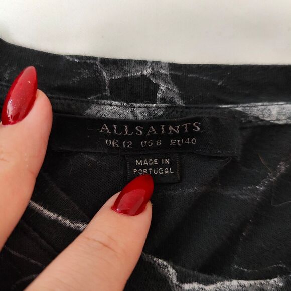 ♡ Allsaints ♡ Marble Cori Tee in Black and White - Picture 6 of 7